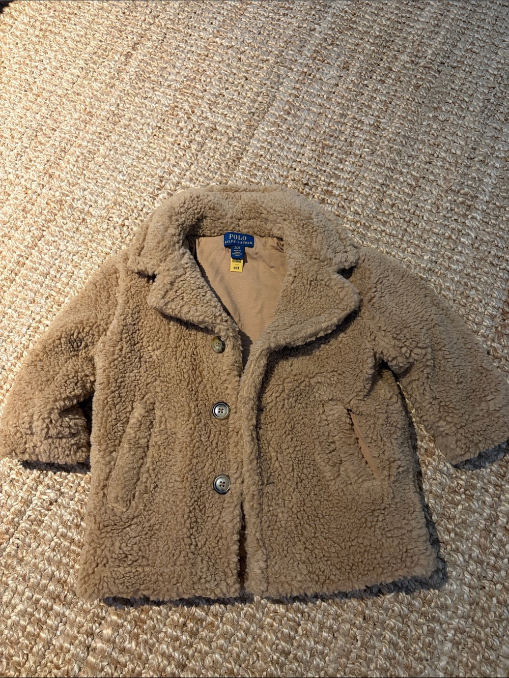 Polo by Ralph Lauren Kids Tan Sherpa Pea Coat